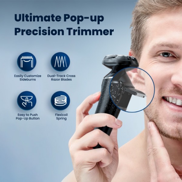 Electric Razor for Men,Wet & Dry Cordless Rotary Shavers with LCD Display,90Mins Shaving Time,IPX7 Waterproof,Pop-up Beard Trimmer,Magnetic Shaving Head,USB Rechargeable,Child Lock for Easy Cleaning
